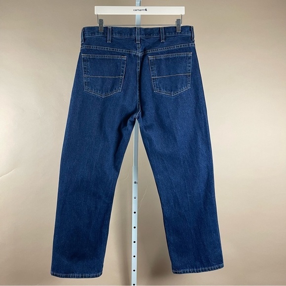 Faded Glory Men's 36 X 30 Straight Leg Rugged Dark Wash Jeans Outdoor Farm Chore - Picture 2 of 5